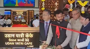 Union Minister Ram Mohan Naidu Launches 'Udaan Yatri Cafe' at Ahmedabad Airport