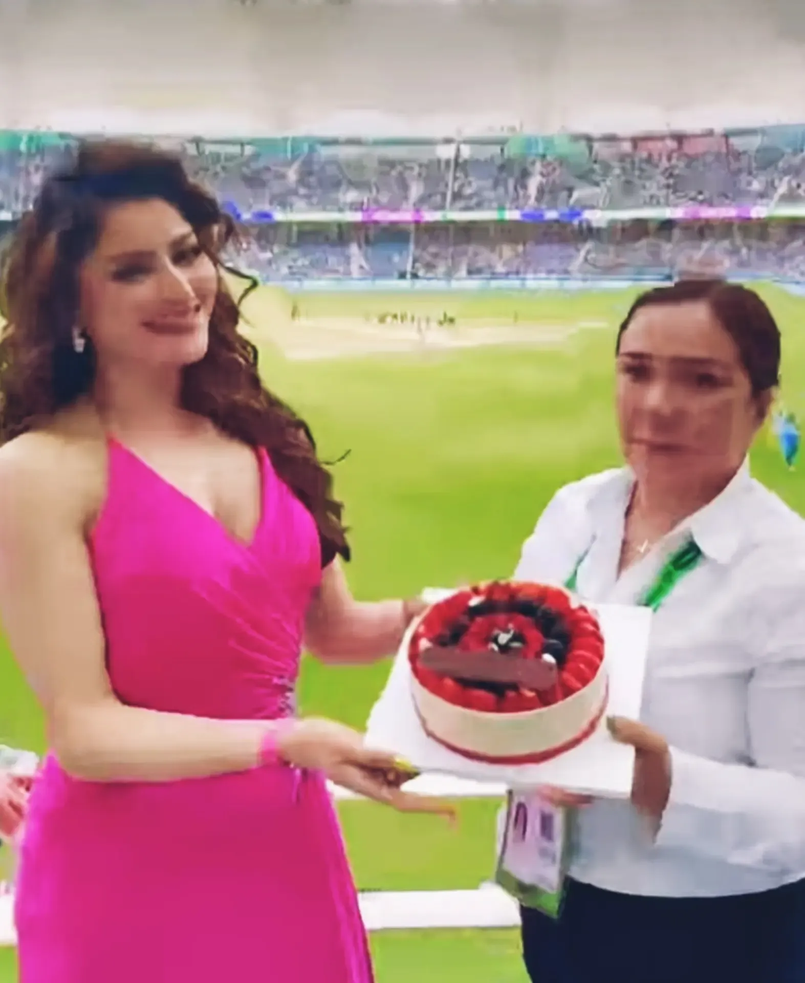 Urvashi Rautela Surprised with Early Birthday Celebration During IND vs PAK Champions Trophy