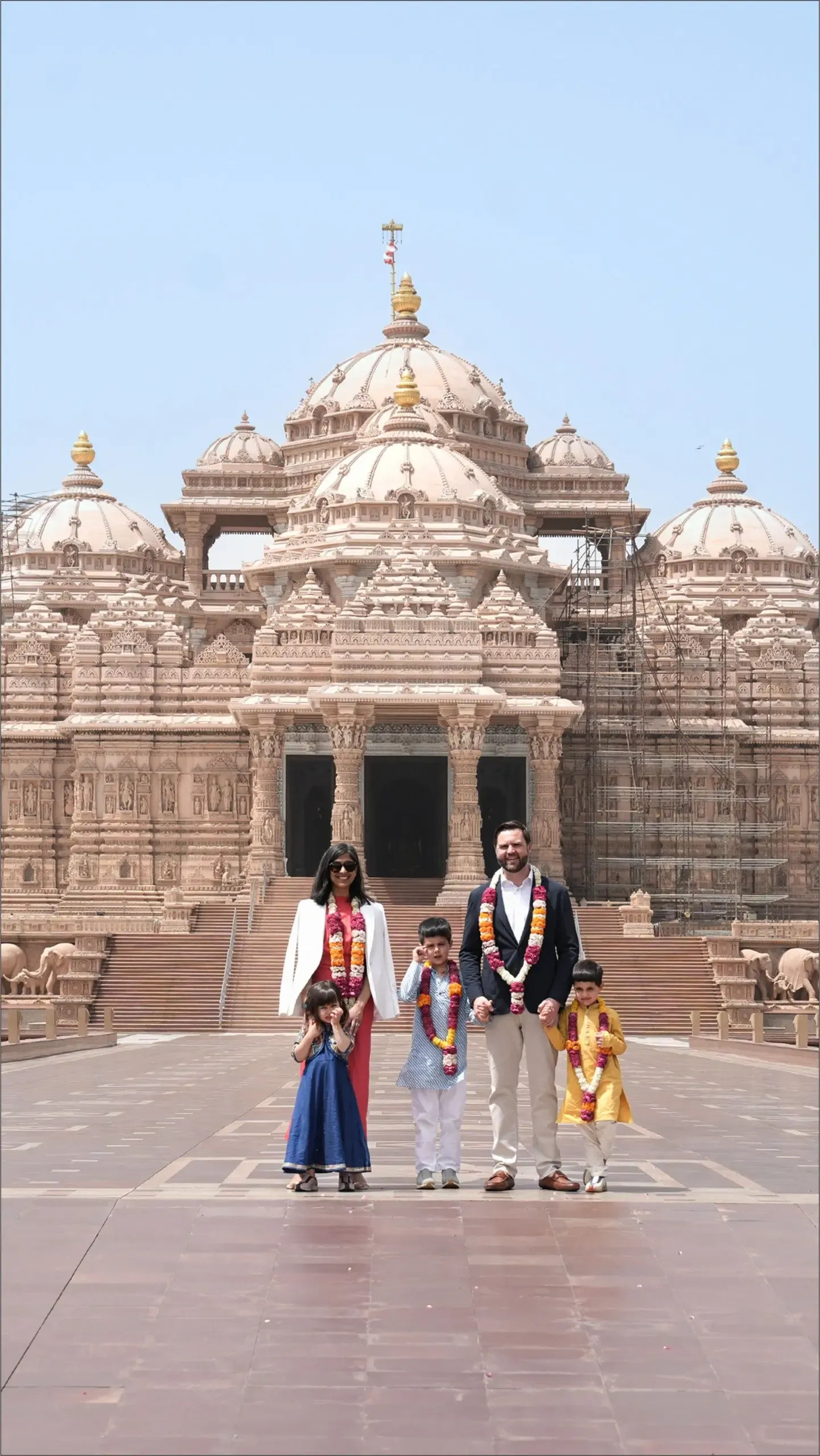 US Vice President JD Vance Visits Akshardham Temple with Family