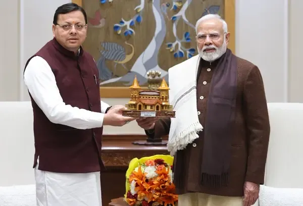 Uttarakhand's CM Pushkar Dhami Engages with PM Modi Ahead of UCC Implementation