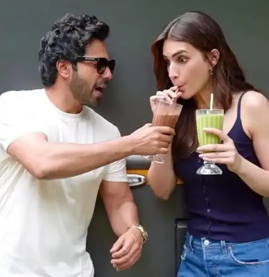 Can Varun Dhawan Protect His Chocolate Shake from Kriti Sanon?