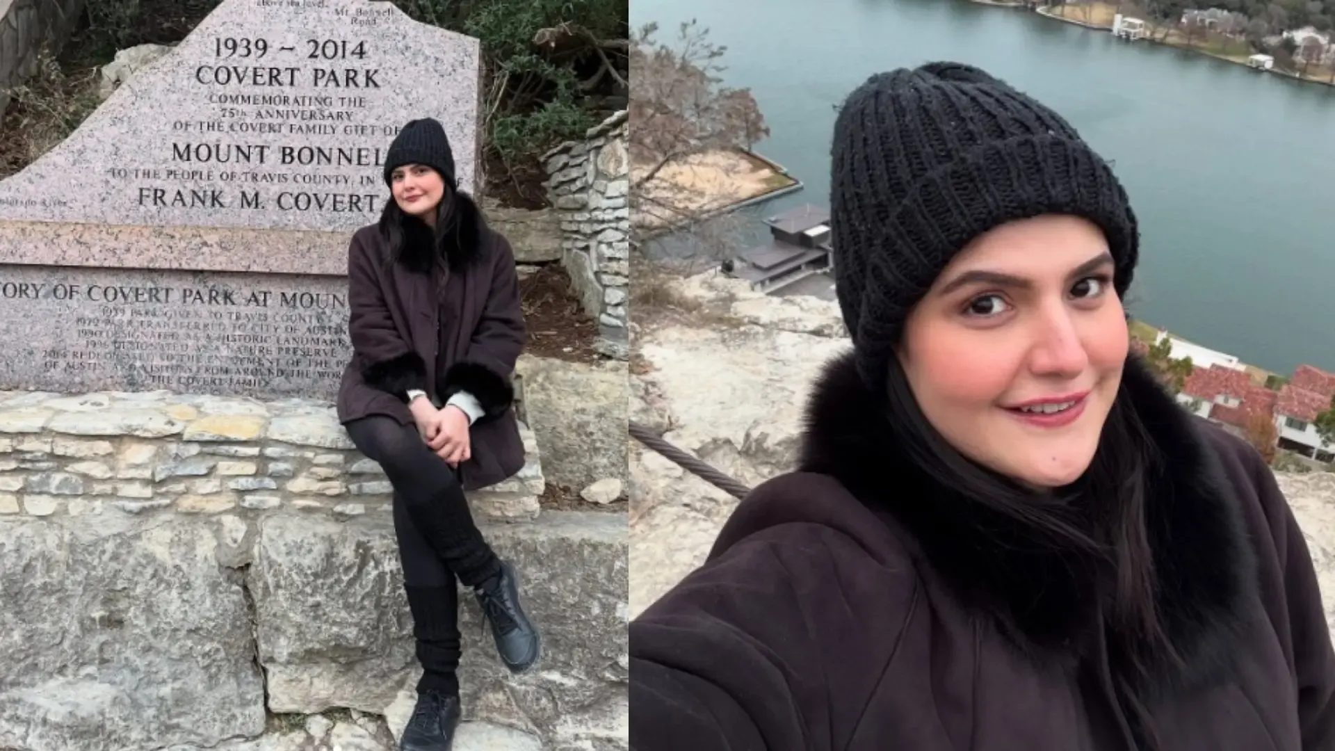 Zareen Khan Relishes the Stunning Views from Mount Bonnell During Her U.S. Getaway